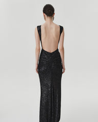 Rochie Lunga din paiete "All Eyes on You", Neagra