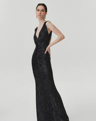 Rochie Lunga din paiete "All Eyes on You", Neagra