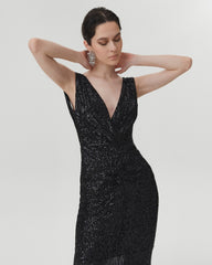 Rochie Lunga din paiete "All Eyes on You", Neagra