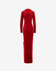 Rochie Lunga Blankie din Catifea, Rosie