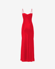 Rochie Lunga din Matase, Rosie