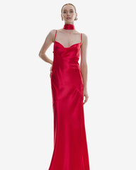 Rochie Lunga din Matase, Rosie