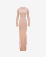 Rochie Lunga Blankie din Catifea, Vanilla