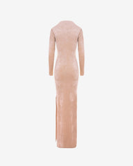Rochie Lunga Blankie din Catifea, Vanilla