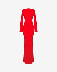Rochie Maxi cu Spatele Deschis si Drapat, Scarlet