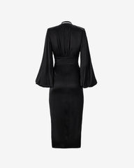 Rochie Midi din Matase, Neagra