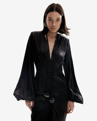Rochie Midi din Matase, Neagra