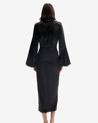 Rochie Midi din Matase, Neagra