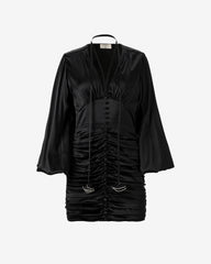 Rochie Mini cu Fronseuri, Neagra