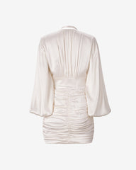 Rochie Mini cu Fronseuri, Alba