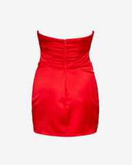 Rochie Scurta din Tafta Scarlet, Rosie