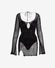 Rochie Scurta cu Paiete Stella, Bleumarin