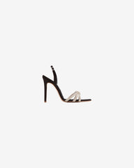 Sandale din Satin Daisy, Negre