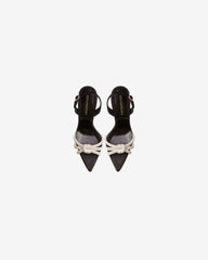 Sandale din Satin Daisy, Negre