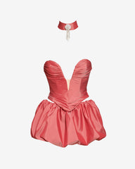 Set Corset si Fusta din Tafta Noelle, Roz