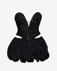 Set Corset si Fusta din Tafta, Negru