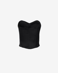 Top Corset din Tafta, Negru