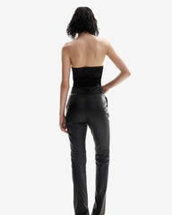 Top Corset din Tafta, Negru