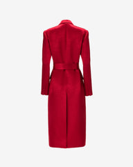 Trench Midi din Satin, Rosu