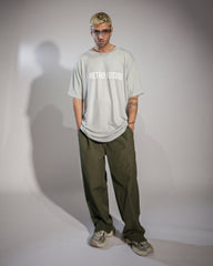 Tricou Universal Oversized cu Logo Retro Future, Gri