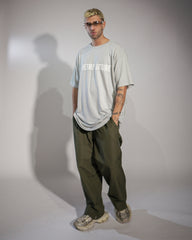 Tricou Universal Oversized cu Logo Retro Future, Gri